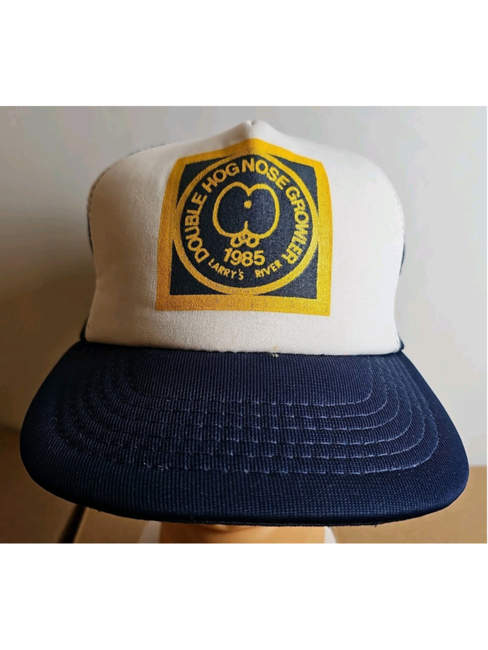 Double Hog Nose Growler Larry's River 1985 Hat Snapback Adjustable Vintage 80s